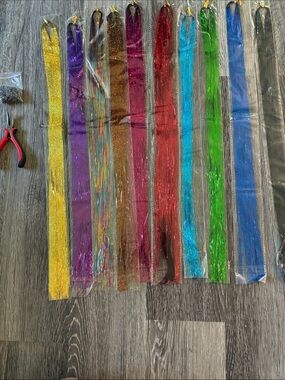 Assorted Metallic Hair Extensions- Multicolor Decorative Hair Accessories  B16
